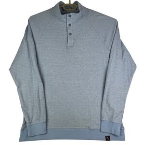 Margaritaville Island Reserve Pullover XL Blue Textured Henley Sweatshirt